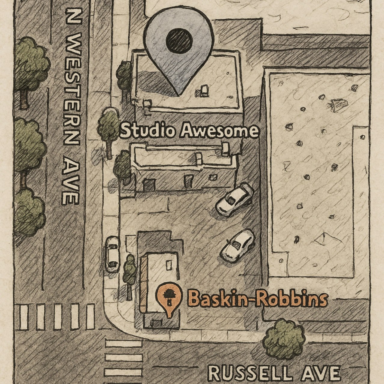 1838 N Western Ave parking map